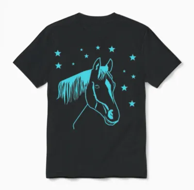 Horse - Dream Horse with Stars - Cool Gift Idea Unisex T-Shirt - Black