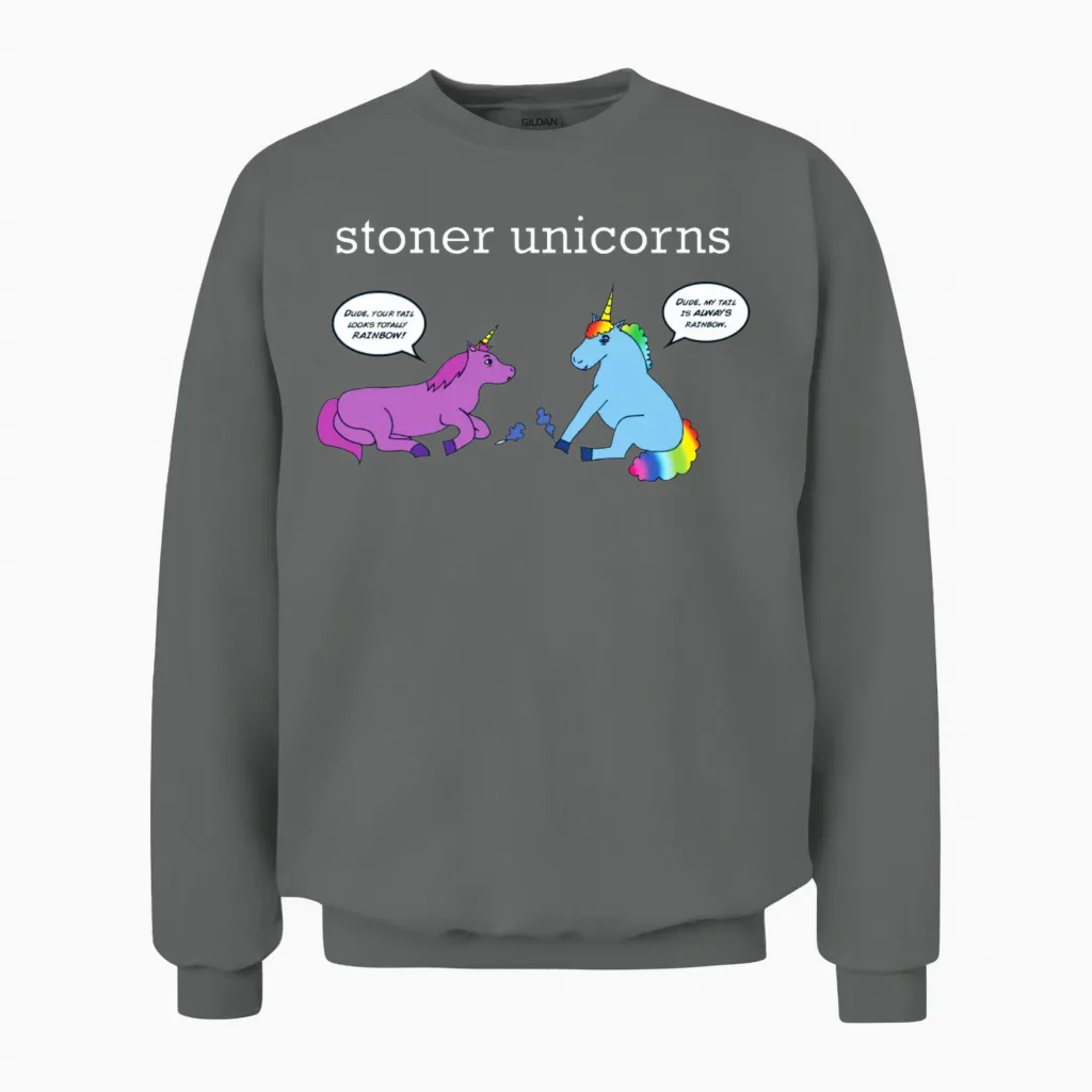 Stoner Unicorns T-Shirt (women's Standard) Unisex Sweatshirt in Graphite Heather