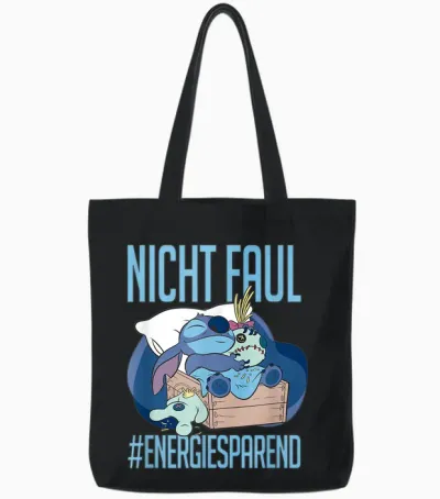 Disney Lilo & Stitch Nicht Faul #energy-Saving Tote Bags - Black