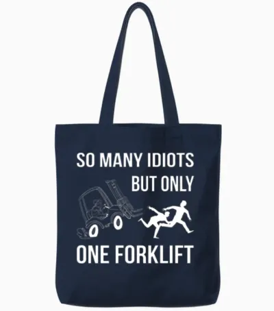 Warehouse Worker Forklift Operator Tote Bags - Navy