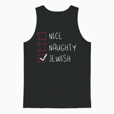 Hanukkah Jewish Festival Jew Menorah Hebrew Naughty Gift Unisex Tank Top - Black