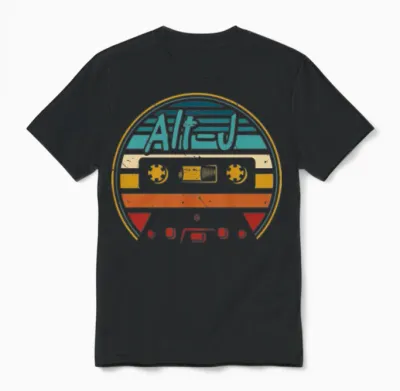 Vintage Alt-J Retro Cassette Retro Circle Unisex T-Shirt - Black