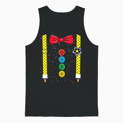 Clown Carnival Costume Clown Costume Clown Fancy Dress Confetti T-Shirt, Black Unisex Tank Top - Black