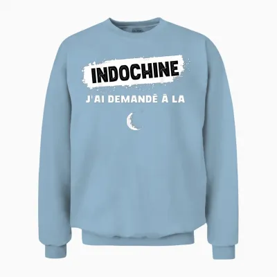 Indochina Moon Man Woman Child T-Shirt, Black, S Unisex Sweatshirt - Light Blue