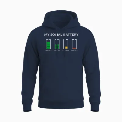 Funny Introvert Humor Unisex Hoodie - Navy