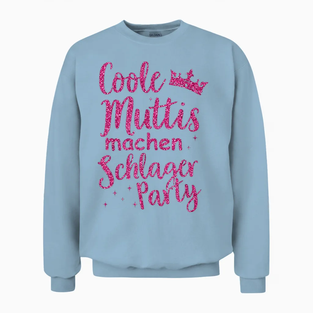 Schlager Music Costume Schlagerfan Schlager Music Party Girls T-Shirt, Black Unisex Sweatshirt in Light Blue