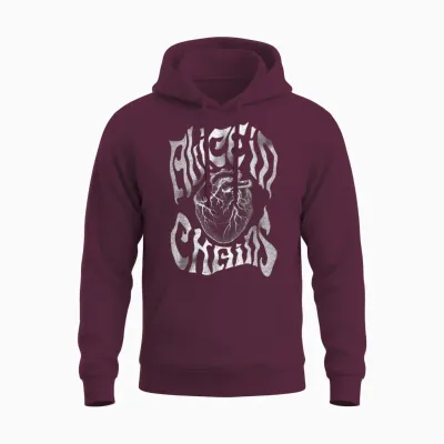 Alice in Chains Heart Unisex Hoodie - Maroon