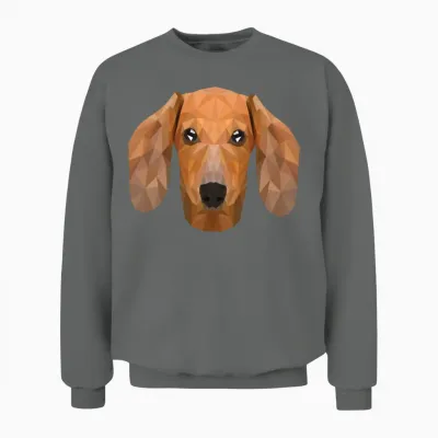 Polygon Wiener Dog Dogfather Dog Mom Dog Lover Unisex Sweatshirt - Graphite Heather