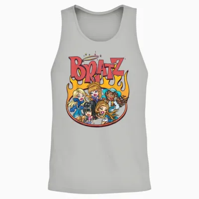 Bratz - Distressed Style - Flames - Retro Style Unisex Tank Top - Ash