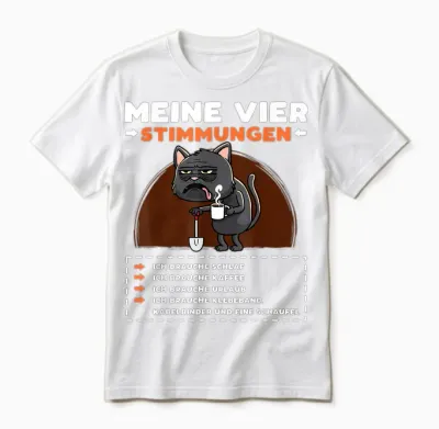 Katze Lustige Sprüche Urlaub Müde Kaffee Unisex T-Shirt - White