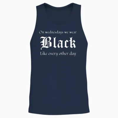 Gothic Lover on Wednesdays We Wear Black Like Unisex Tank Top - Navy