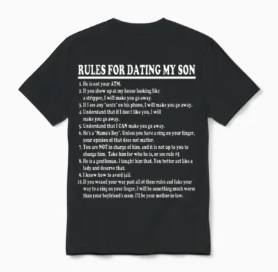 Rules for Dating My Son Unisex T-Shirt - Black