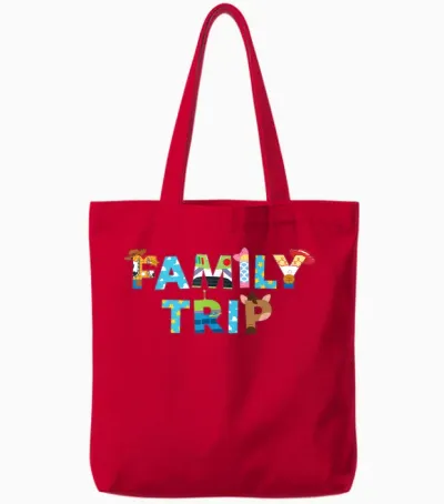 Disney and Pixar's Toy Story "family Trip" Character Letters Tote Bags - Red