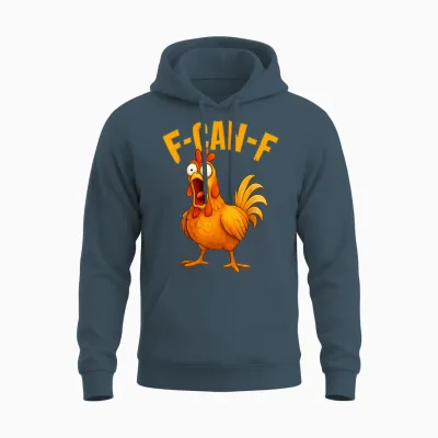 Funny F-Caw-F Chicken Fcawf Humor Quote Rooster Meme Unisex Hoodie - Dark Heather