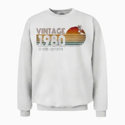 Retro Sunset 1980 Unisex Sweatshirt - White