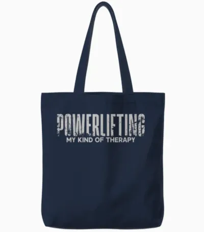 Powerlifting Meine Art Von Therapie Powerlifter Fitnesstraining Tote Bags - Navy