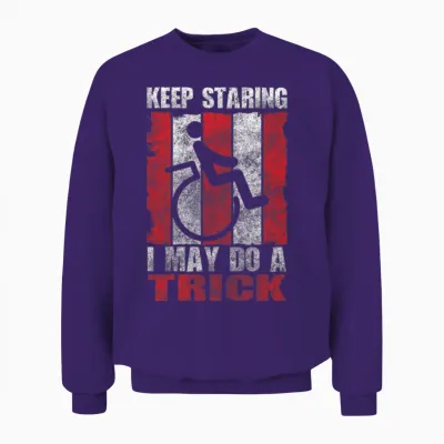 Wheelchair User Wheelchair Funny Irony Unisex Sweatshirt - Purple