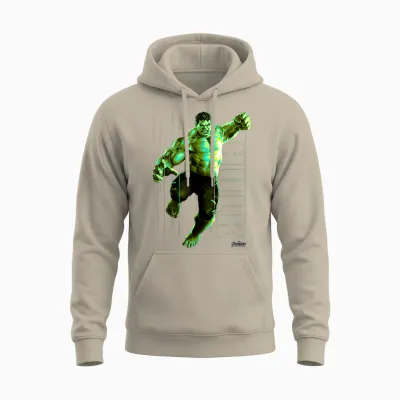 Marvel Infinity War Incredible Hulk Jump Smash Unisex Hoodie - Sand