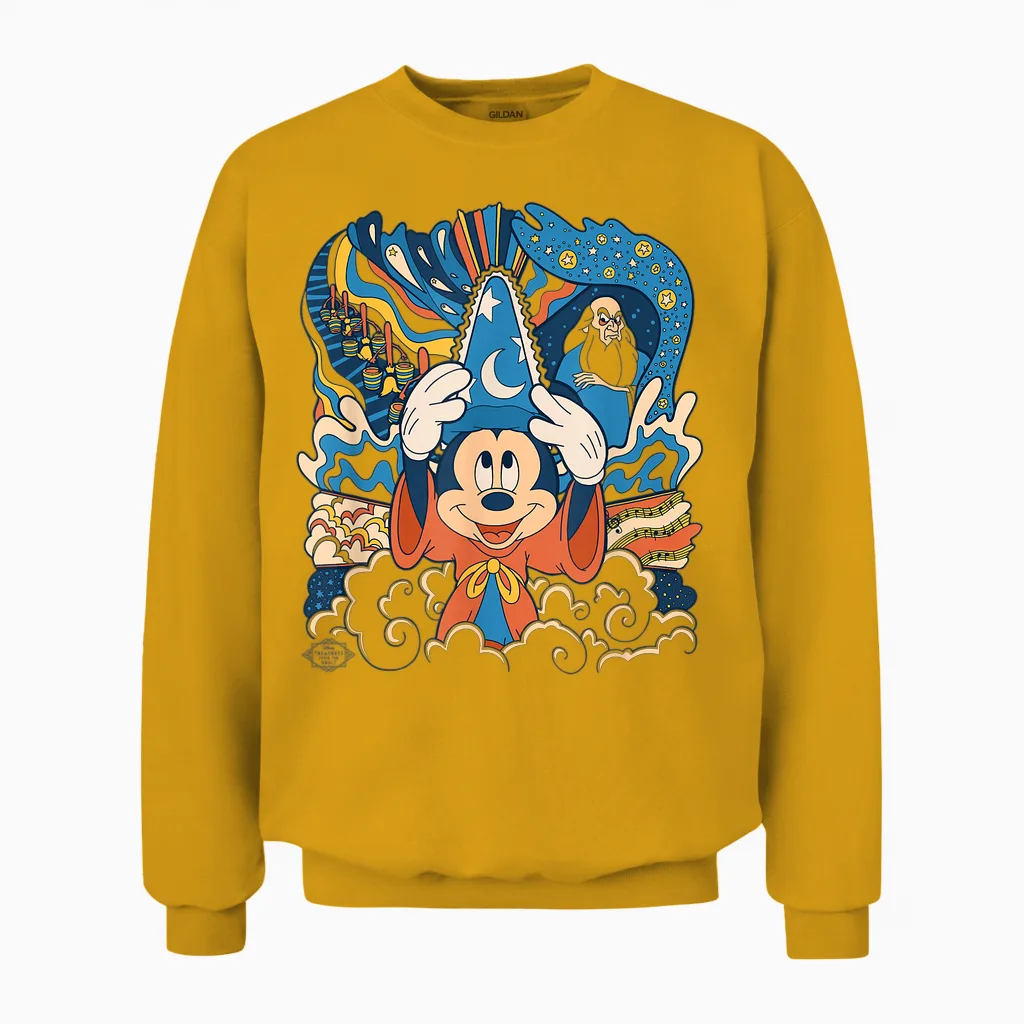 Disney Fantasia Mickey Mouse Sorcerer’s Apprentice Retro Unisex Sweatshirt - Gold