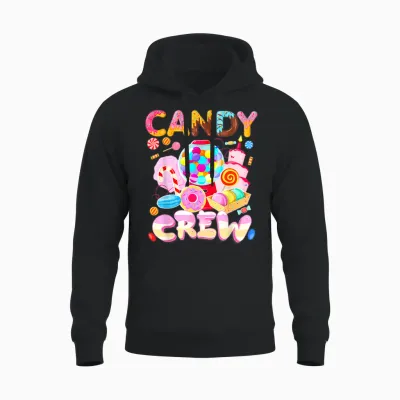 Candy Land Candy Crew Party Halloween Costumes Adult Women Unisex Hoodie - Black