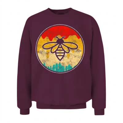 Bee Retro Unisex Sweatshirt - Maroon