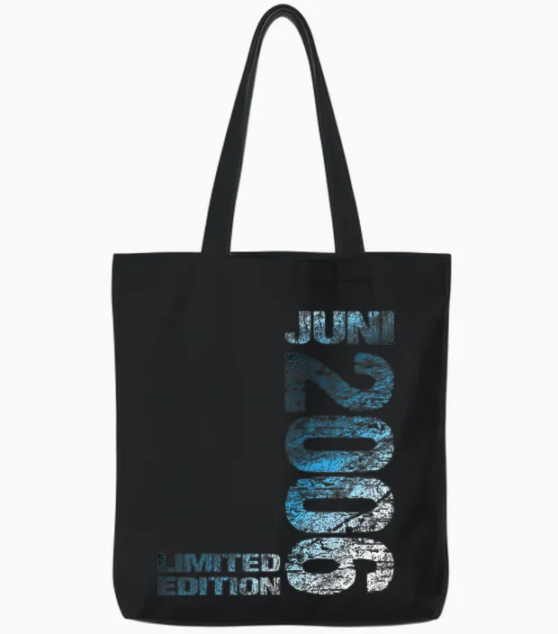 Limited Edition Juni 2006 Mann Frau 20. Geburtstag Tote Bags in Black