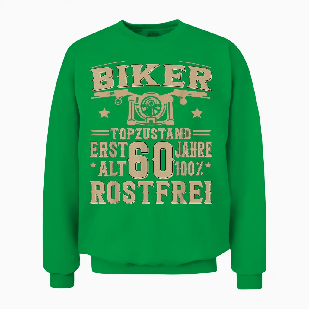 60 Geburtstag Mann Biker 60 Jahre Motorrad Unisex Sweatshirt in Irish Green