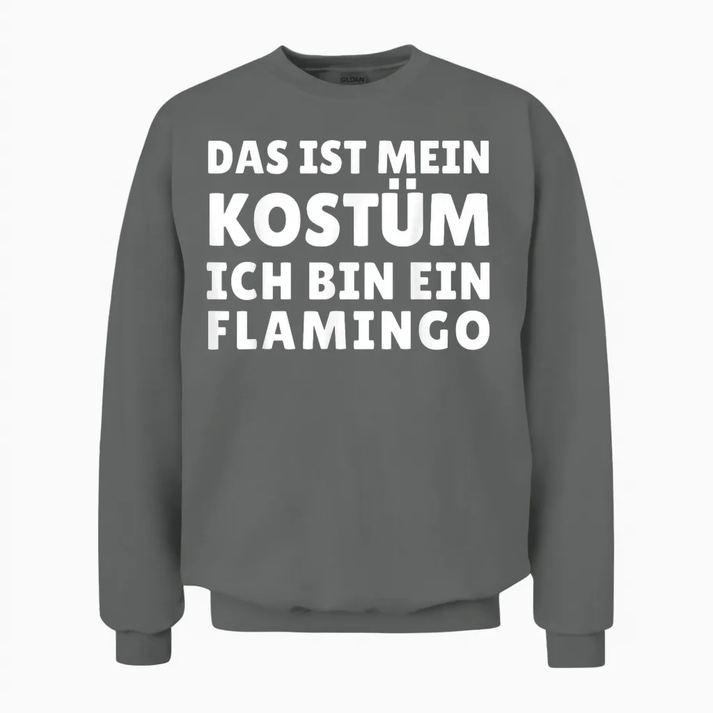 Funny Flamingo Costume Outfit Carnival Halloween Unisex Sweatshirt in Graphite Heather