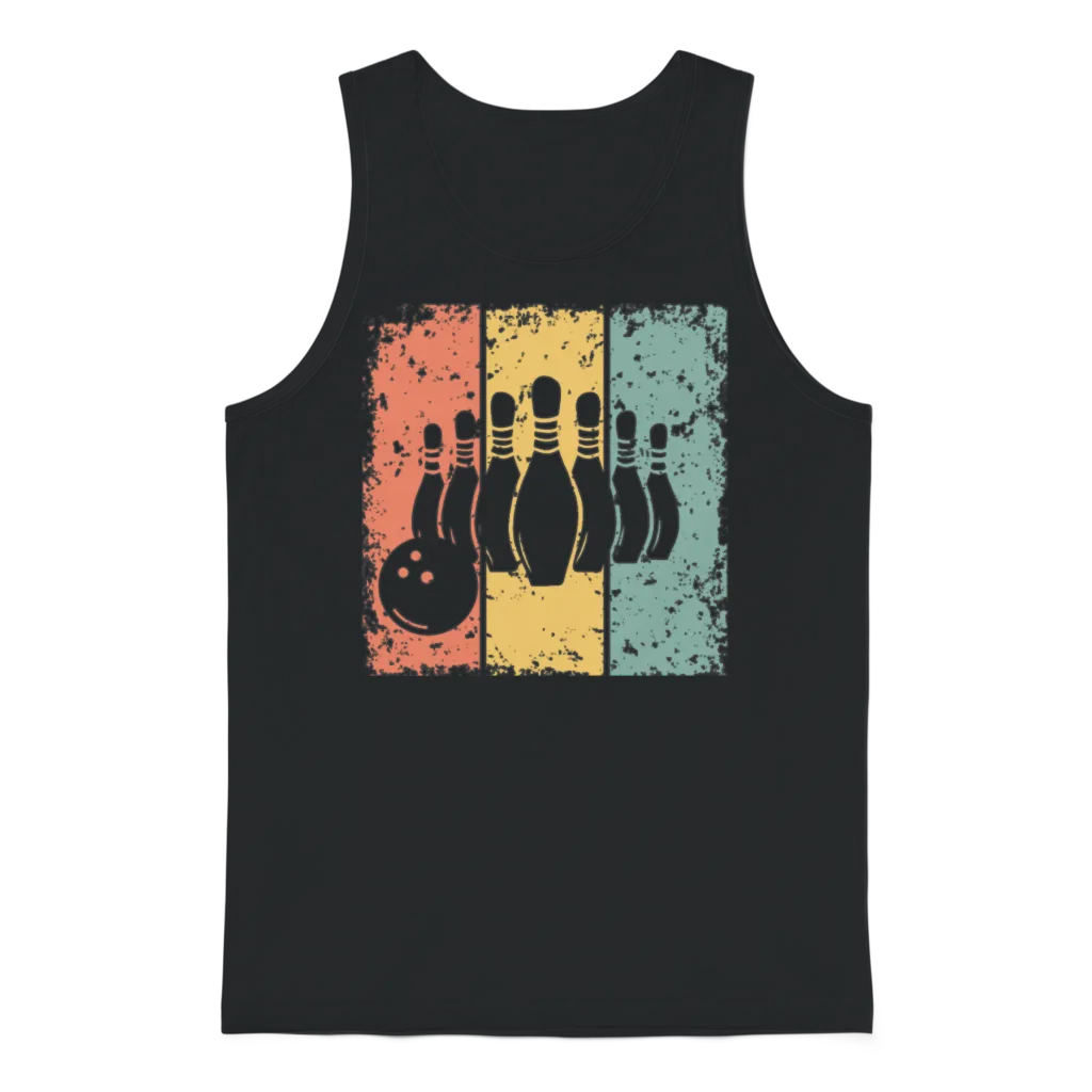 Bowling Retro Unisex Tank Top - Black