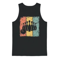 Bowling Retro Unisex Tank Top - Black – 1