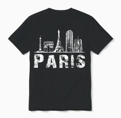 Paris France - National Day - Souvenirs De Paris T-Shirt, Black, S Unisex T-Shirt - Black