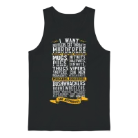Blazing Saddles - I Want Rustlers Cut Throats Unisex Tank Top - Black – 1
