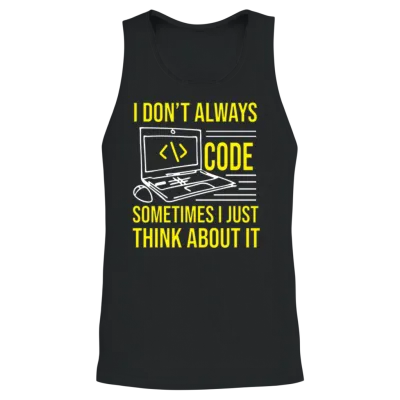 Funny Coding Coder Unisex Tank Top - Black