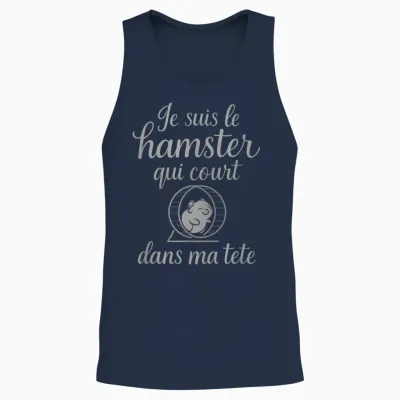 I'm the Hamster Running in My Head Novelty Unisex Tank Top - Navy