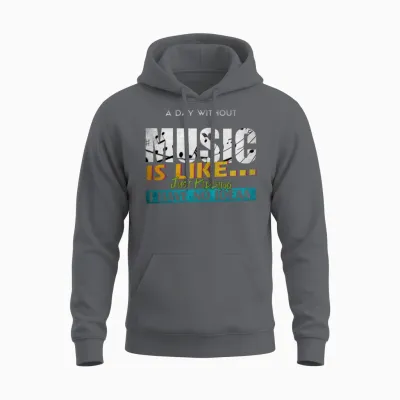 Funny Music Quote Unisex Hoodie - Charcoal