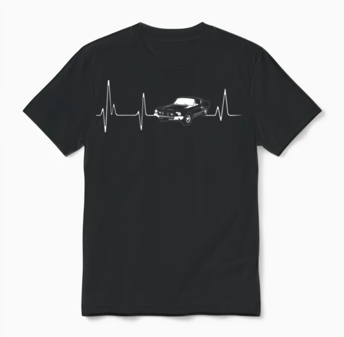 Mustang Classic Car Cars & Muscle Gift Unisex T-Shirt in Black