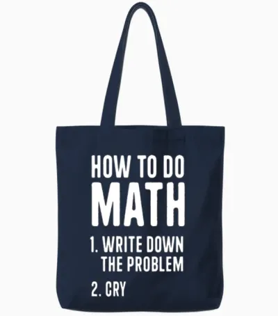 Funny Math Tote Bags - Navy
