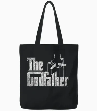 The Godfather T-Shirt - Herren, Schwarz, S, Kurzarm, Klassische Passform, Offizielles 'the Godfather' Logo Tote Bags - Black