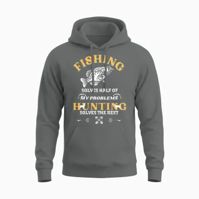 Funny Fishing Unisex Hoodie - Graphite Heather