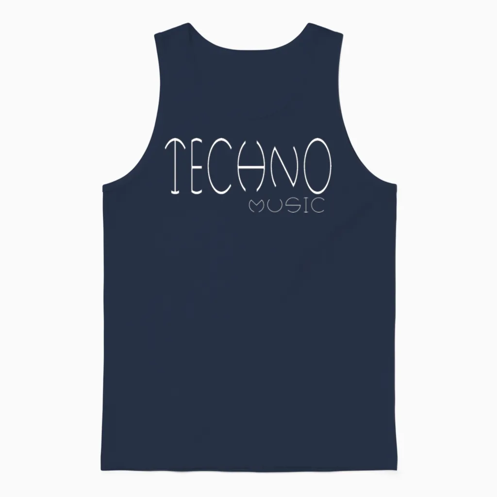 Techno Music Lovers Unisex Tank Top in Navy