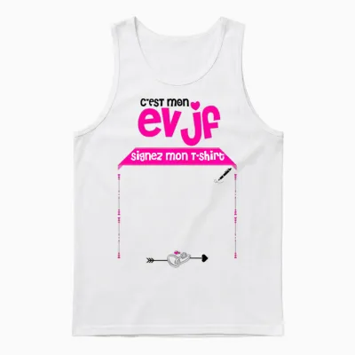 C'est Mon Evjf Sign My Funny Bride Future T-Shirt, Black, S Unisex Tank Top - White