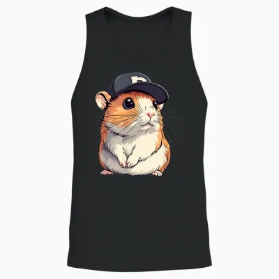 Schöner Hamster Mit Kappe, Kopfbedeckung Für Jungen Und Mädchen Unisex Tank Top - Black