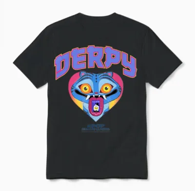 Kpop Demon Hunters Derpy Collegic Offiziell Lizenziert Unisex T-Shirt - Black