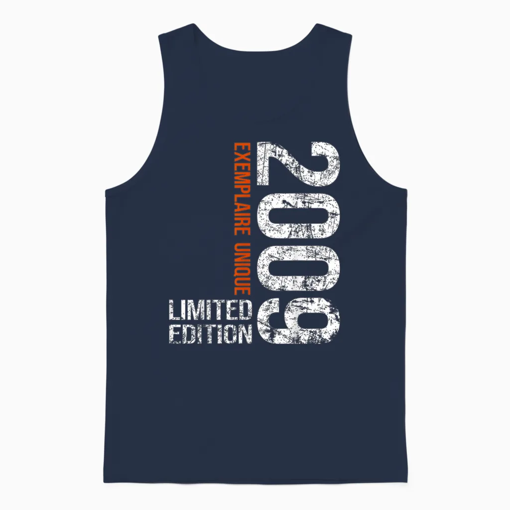 16th Anniversary 2009 Vintage 16 Years Boy and Girl 2009 Unisex Tank Top in Navy