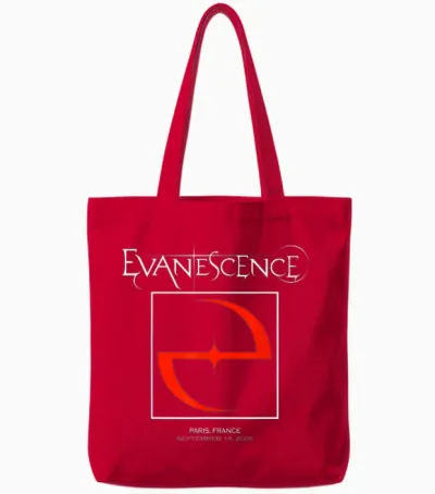 Evanescence 2026 World Tour Paris Tote Bags - Red