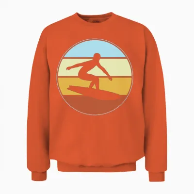 Surfing Retro Unisex Sweatshirt - Orange