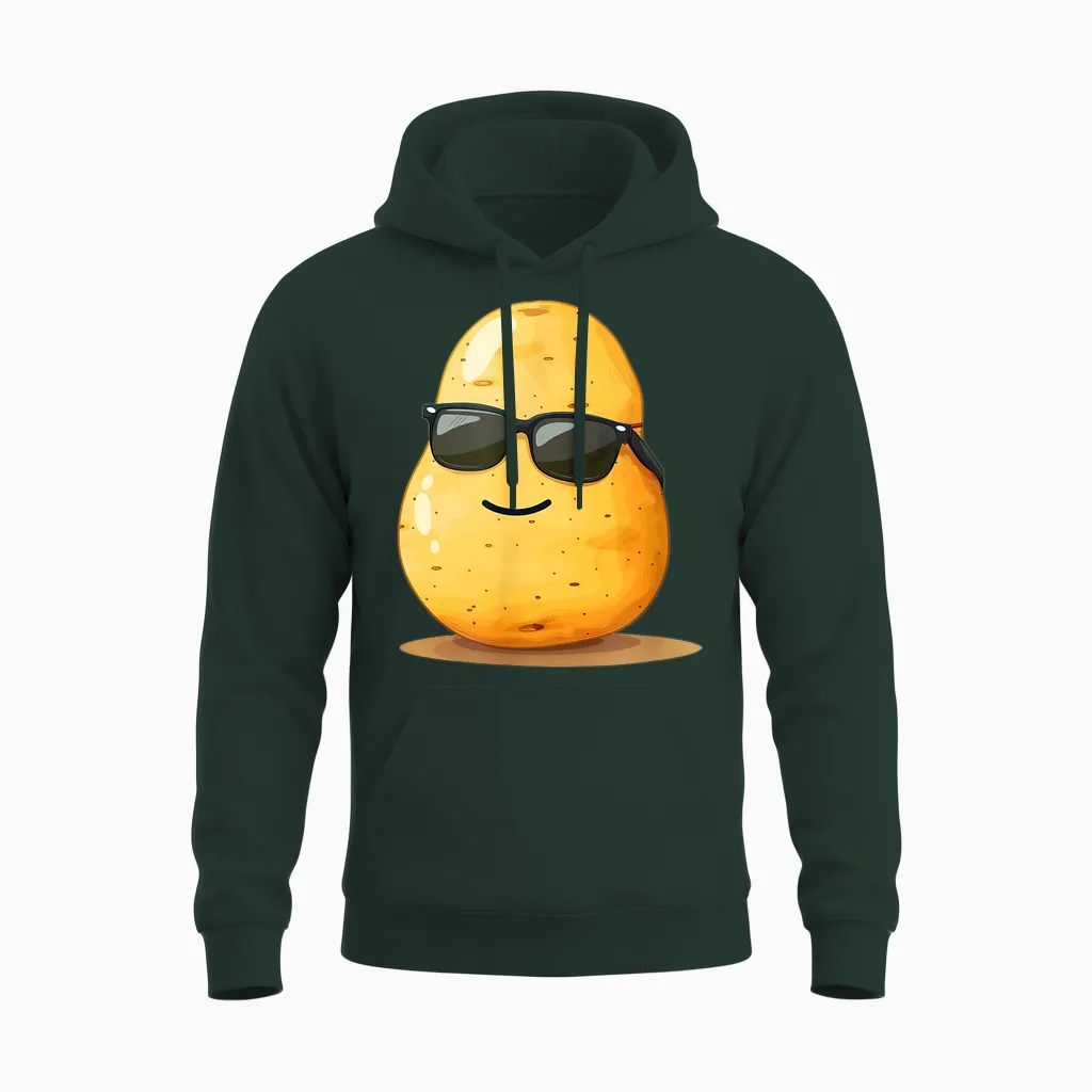 Cool Aussehende Kartoffel Mit Sonnenbrille Für Mann Und Frau Unisex Hoodie in Forest