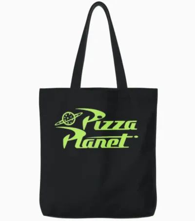 Disney Pixar Toy Story Pizza Planet Aliens Vintage Tote Bags - Black