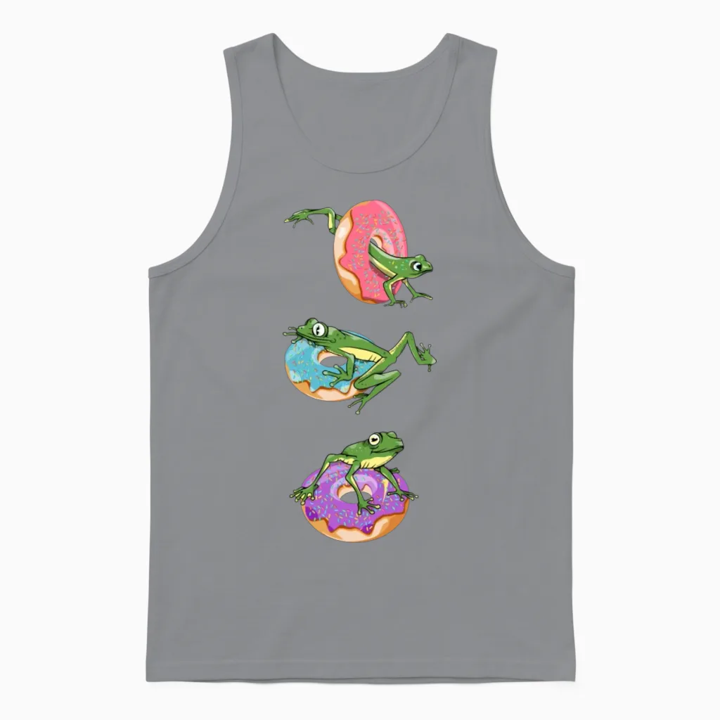 Funny Frogs and Doughnuts Reptiles & Exotics Gift Unisex Tank Top in Sport Grey