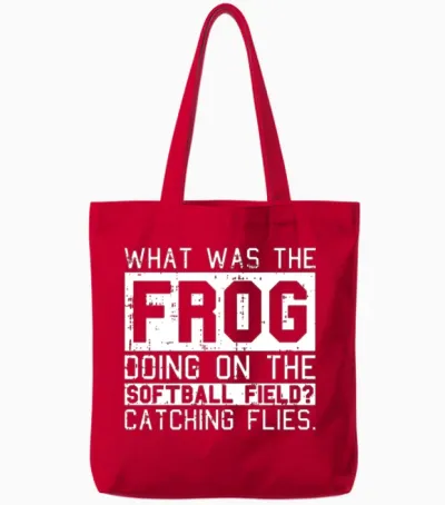 Softball Funny Tote Bags - Red